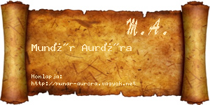 Munár Auróra névjegykártya
